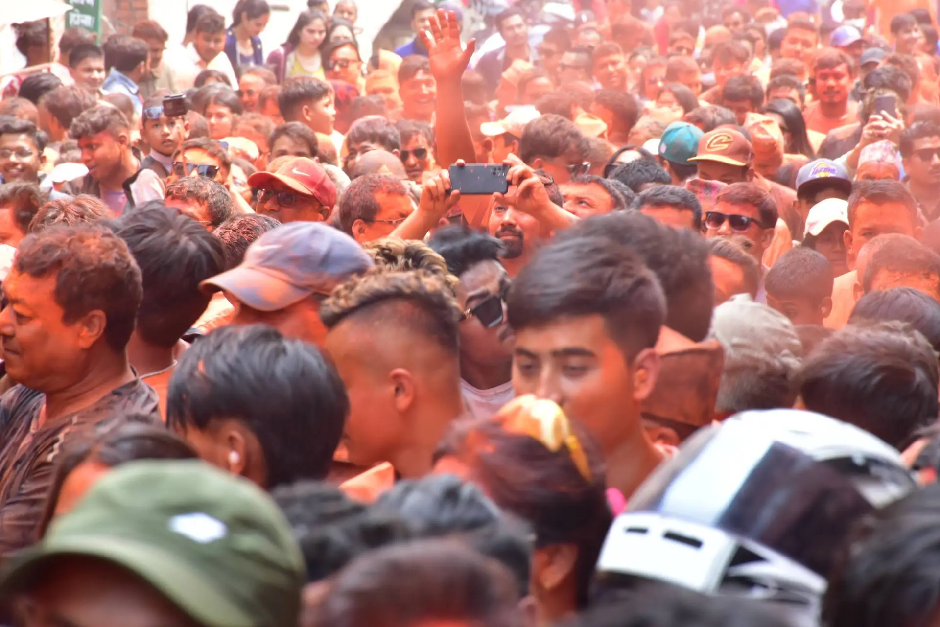 People gathering to celebrate the Gai Jatra.