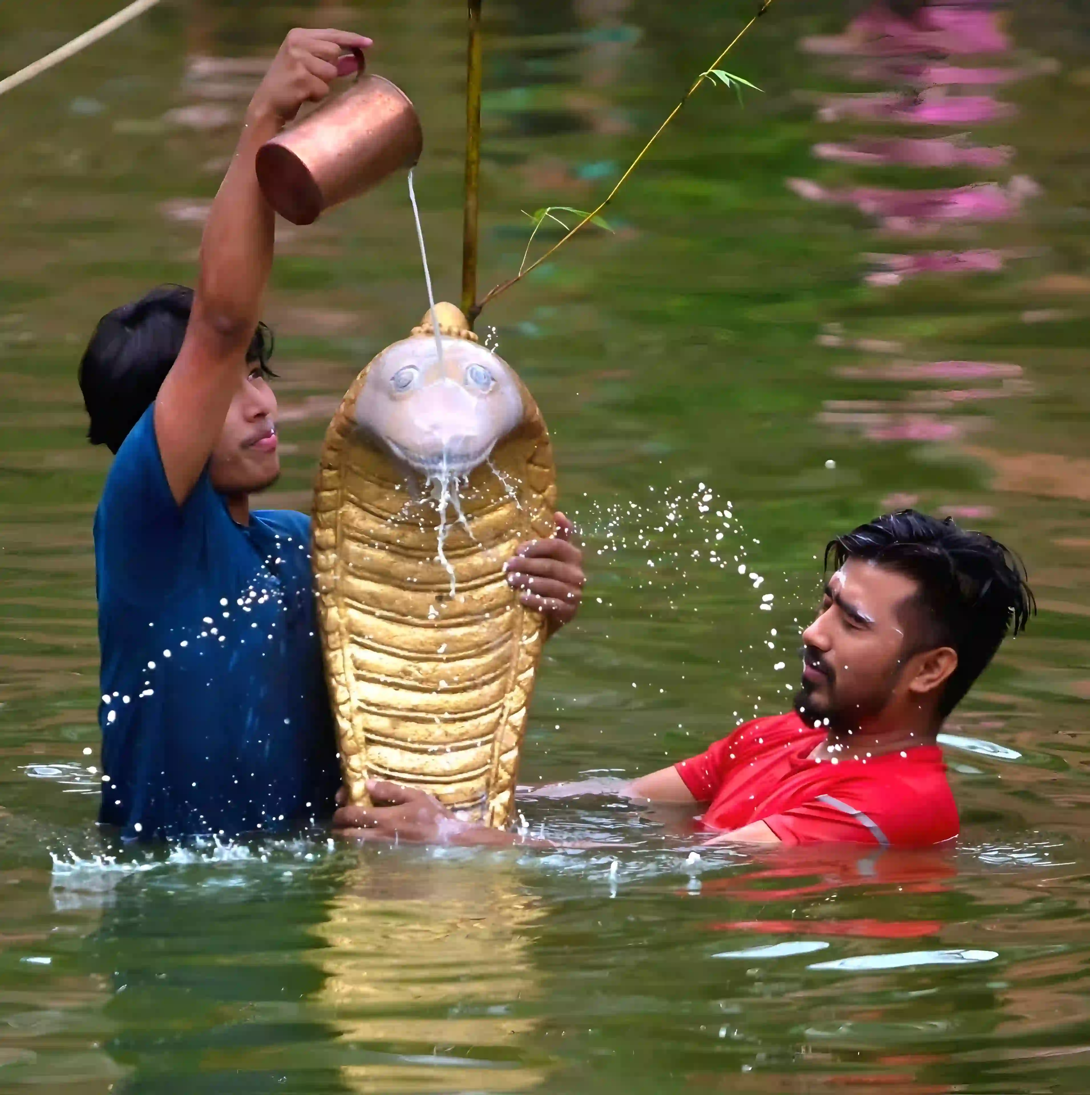 Offering milk to Naag